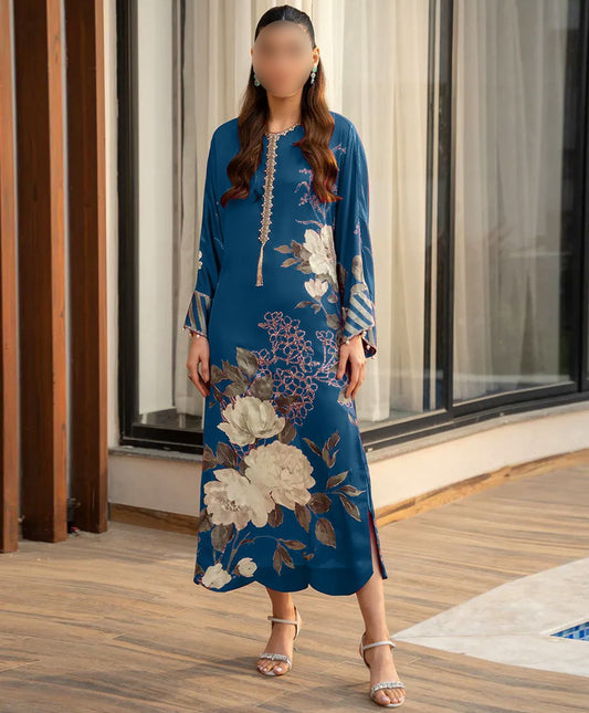 3 Pc Silk digital With printed Dupaata