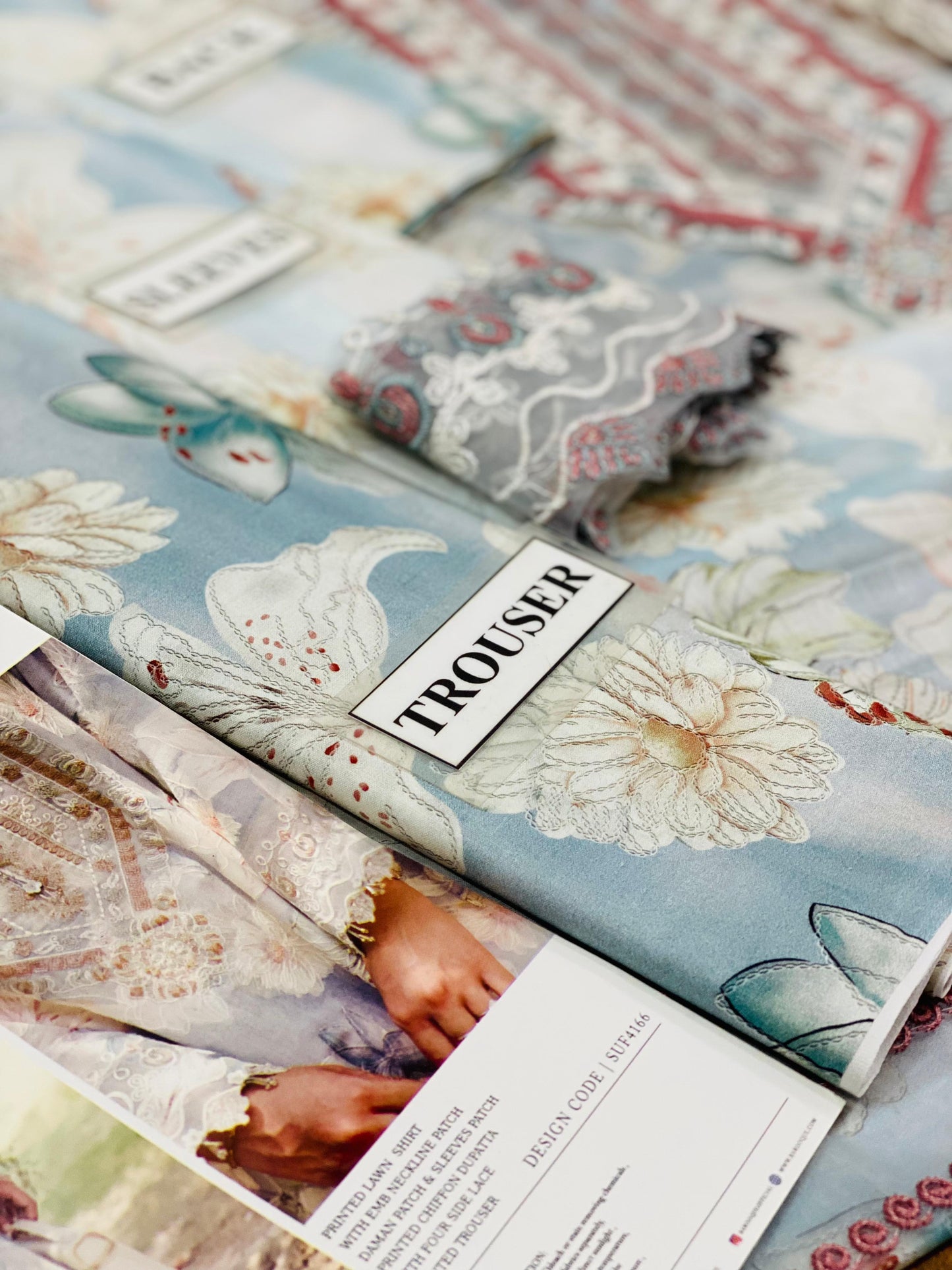 3 pc pure Lawn Embroidery Lawn Duppta Original