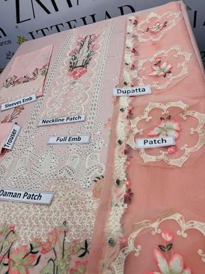 3 Pcs Women's Unstitched Chikankari Embroidered Suit