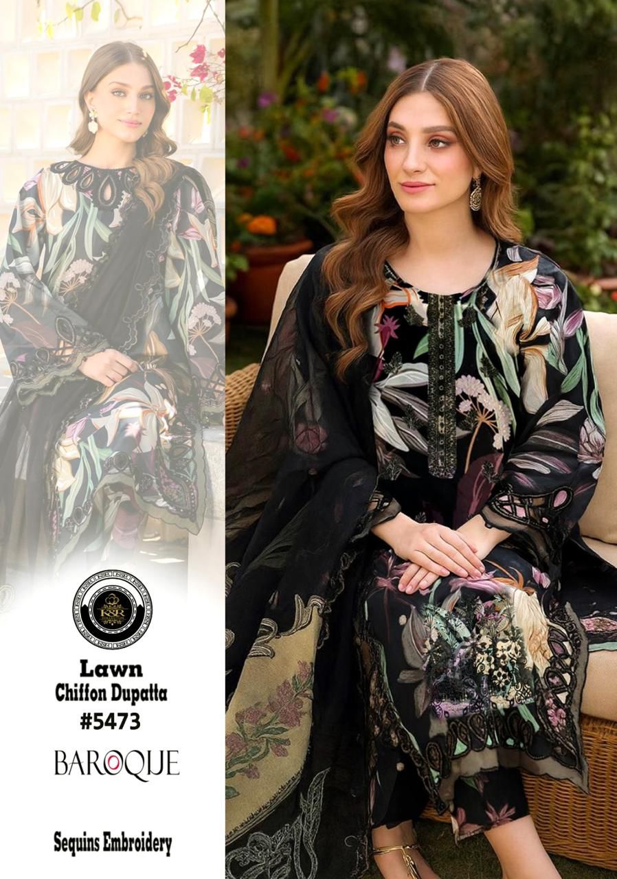 Baroque Lawn Embroidery Chiffon Dupatta