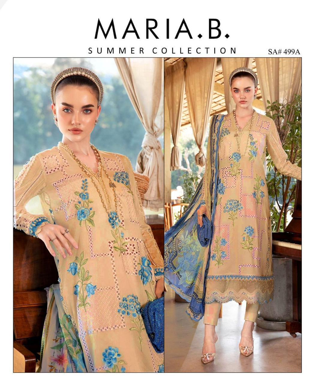 3 PCs woman's unstitched Embroidered suit