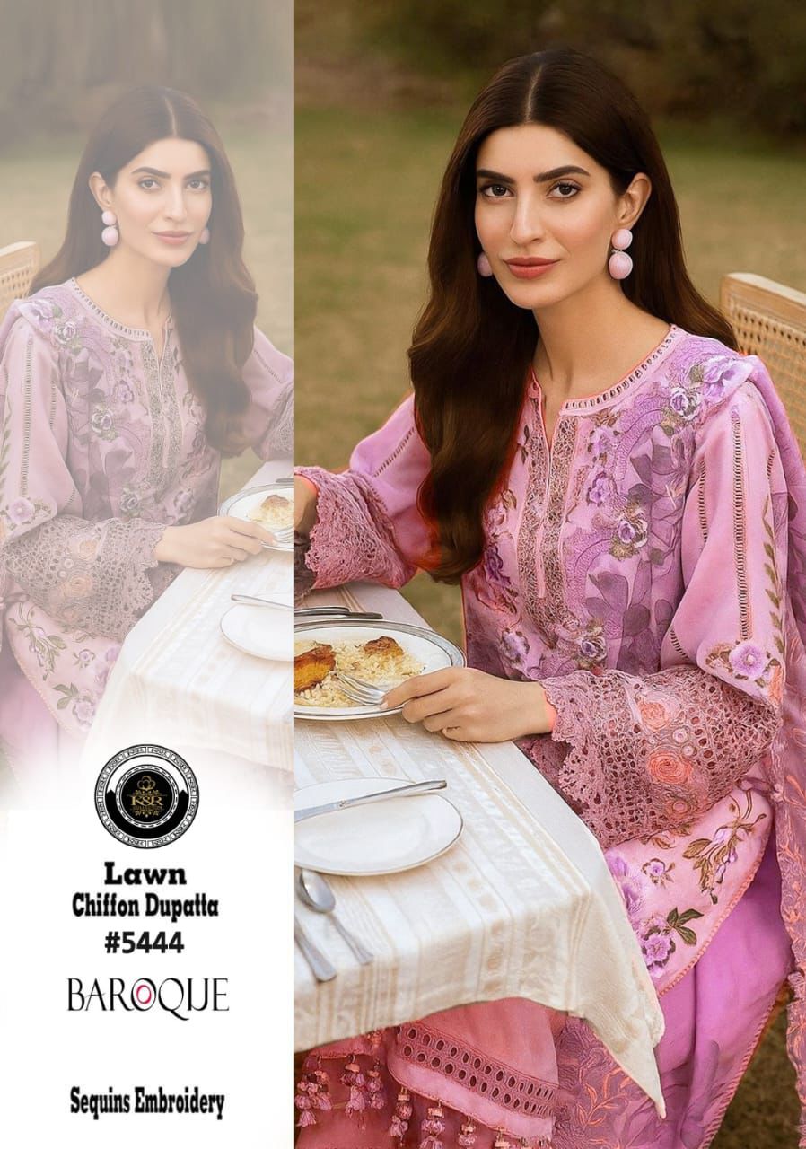 Baroque Lawn Embroidery Chiffon Dupatta