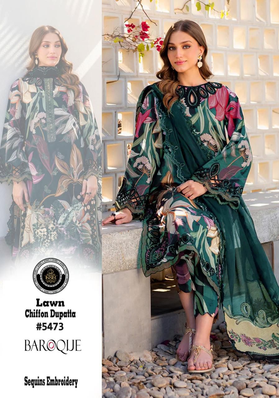 Baroque Lawn Embroidery Chiffon Dupatta