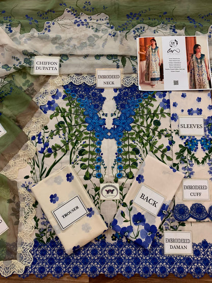 DW Pure Lwan 3 pc Embroidred 💯 %original  sheffon duppta