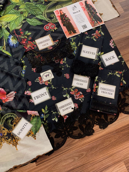 IZNIKE Pure Lwan 3pc 💯 %original  Cheffon duppta Embroidery