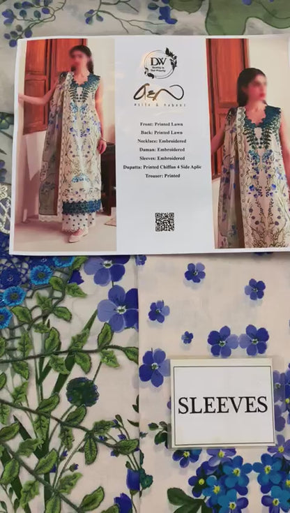 DW Pure Lwan 3 pc Embroidred 💯 %original  sheffon duppta
