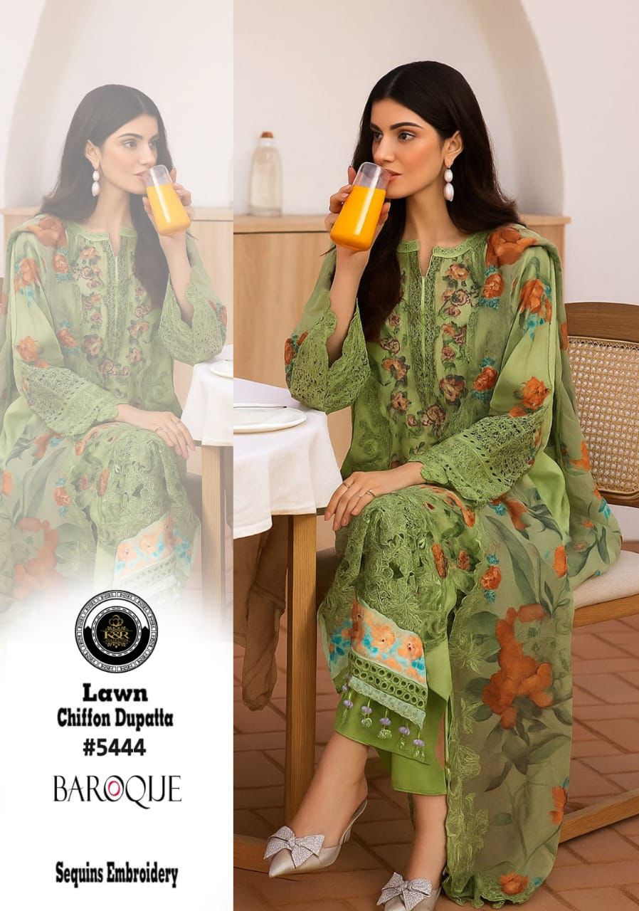 Baroque Lawn Embroidery Chiffon Dupatta