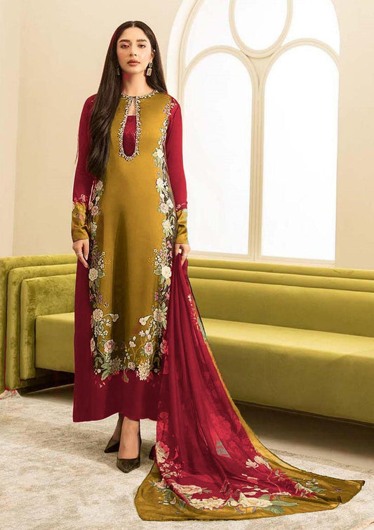 3 pc Mustered printed Suit Silk Fabric